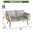 thumbnail image 6 of Uforic Patio Loveseat Sofa, All-Weather Wicker 2-Seat Sofa Chair with Cushions - Gray, 6 of 9