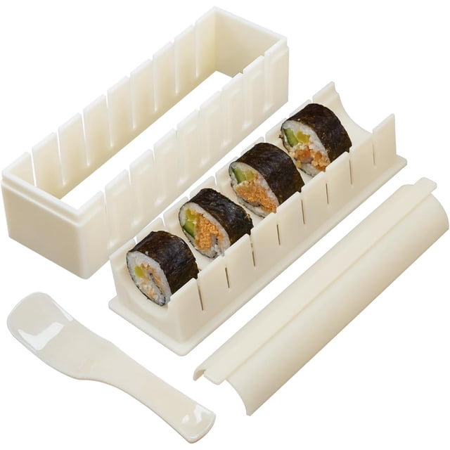 Kit de fabricación de sushi, prensa antiadherente para moldes de sushi, fácil de usar, herramienta de rodillo de arroz (forma redonda)