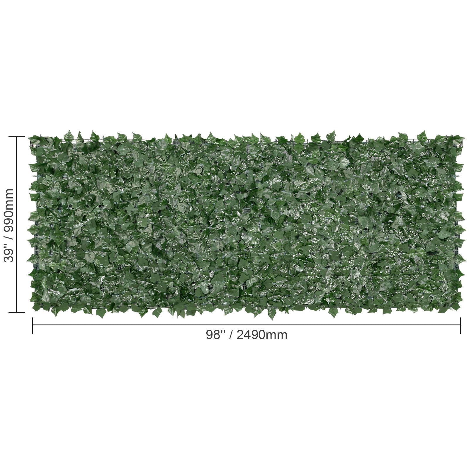 Artificial Ivy Privacy Fence 39x98 Inch UV-Resistant Silk Leaves PE Mesh Backing 100% Blockage for Garden Balcony