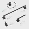 thumbnail image 2 of GlideRite Hardware GlideRite 4-Piece Bathroom Hardware Set - 9018-KIT-SQ Pack of 1 - Matte Black/Matte, 2 of 8