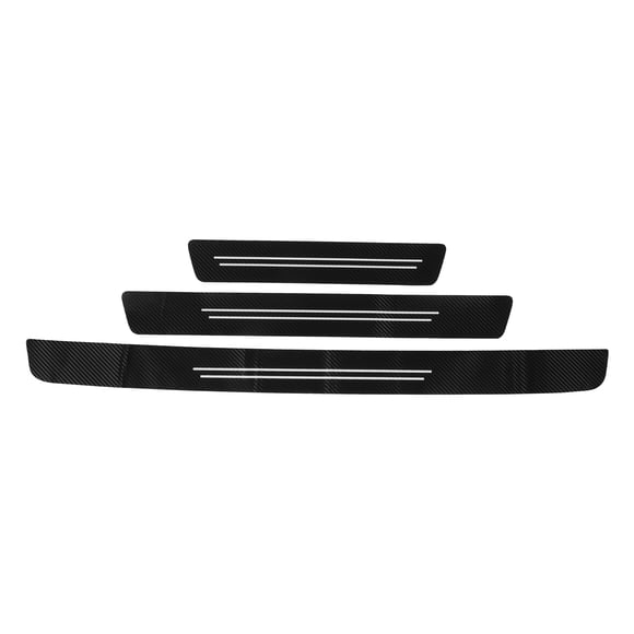 PAMINGONO 1Set Universal Car Door Sill Protector Strip Black Carbon Fiber Anti Collision Sticker for Car
