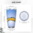 thumbnail image 4 of Taza térmica duradera de acero inoxidable 304 con tapa y pajita con temática del equipo de fútbol de los Chargers Taza térmica de acero inoxidable de 20 oz Taza para automóvil Adecuada para bebidas, 4 of 8