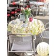 thumbnail image 5 of Outdoor Tablecloths with Umbrella Hole & Zipper, Sage Green Polka Dots Round Tablecloths 60 Inch, Yellow Watercolor Abstract Art Waterproof Table Cloth, Patio/Pool/Picnic Table Covers, 5 of 8