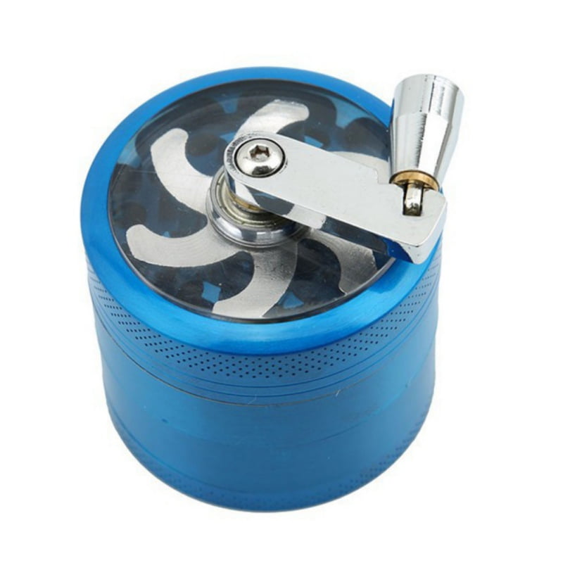 Camidy 4 Layers Herb Grinder,4-Layer Zinc Alloy Manual Herb Crusher with 3-Chambers Mill Handle for Kitchen Spice Grinding Tool 