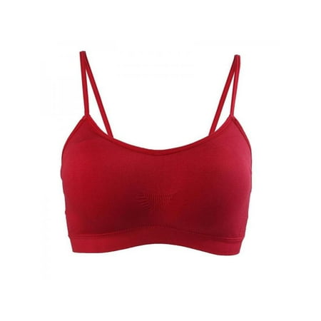 

Women Sports Bra Wire Free Spaghetti Straps Contour T Shirt Bras Soft Comfy Padded Workout Bralette for Push Up Yoga Fitness Bras Breathable Adjustable Tops Full Cups