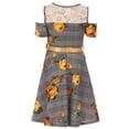thumbnail image 2 of Little Girls Dress Off Shoulder Lace Floral Wedding Evening Party Flower Girl Dress Mustard 4 (J21KS30), 2 of 3