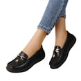 thumbnail image 2 of Domzle Women's Comfortable & Lightweight Faux Leather Penny Loafers Slip-Ons Cute Business Casual Dress Shoes Work Office Flats Everyday Walking Shoes Driving for Women Black, 2 of 8