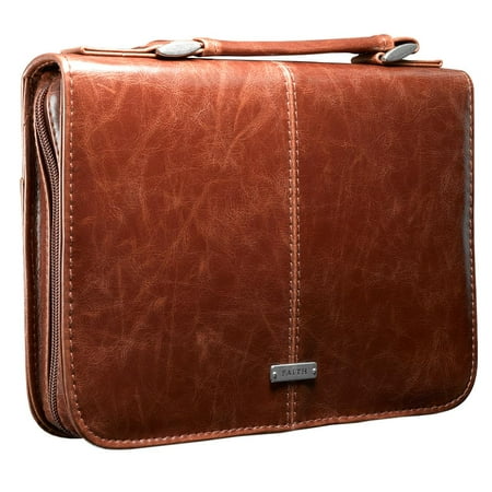 - Brown LL Bible Cover Faith Badge Lg (Other)