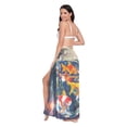thumbnail image 3 of FORMRS Womens Long Sarong Beach Wrap Semi-Sheer Bikini Skirt Bathing Swimsuit Cover Up, Colorful Goldfish, 3 of 7