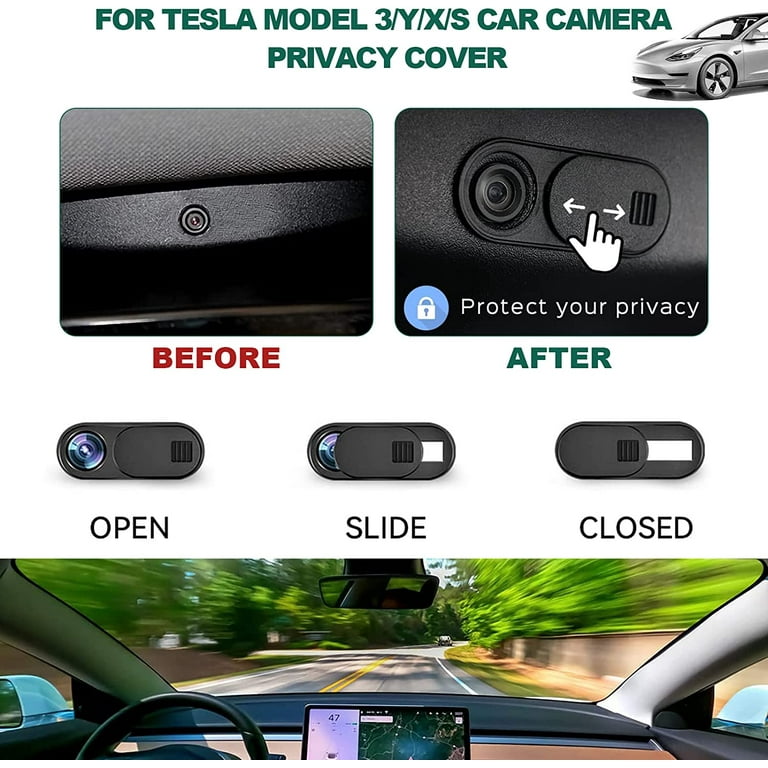 6PCS Webcam Cover Slide Compatible with Tesla Model 3 Y X S 2017-2023  Accessories Car Camera Cellphone Laptop Privacy Covers Slide Frosted  Interior Cabin Front Camera Thin Cover (Green) 