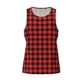 thumbnail image 4 of Haiem Buffalo Plaid Red Black Men Workout Tank Top Gym Bodybuilding Sleeveless Muscle T Shirts Athletic Tank Breathable Workout Shirt-Large, 4 of 9
