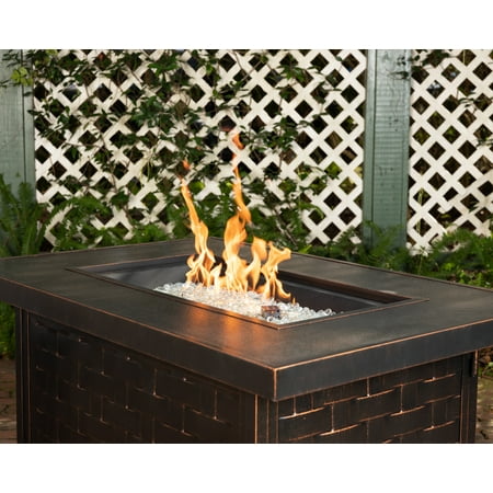 Fire Sense - Armstrong Rectangular Aluminum LPG Fire Pit - Antique Bronze