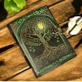 thumbnail image 7 of Large Grimoire leather journal, Print Tree of Life Journal, Blank spell book book of shadows Leather Celestial Gifts For Him Her., 7 of 7