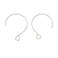 thumbnail image 2 of 100pcs Tarnish Resistant 316 Surgical Stainless Steel Earring Hooks with Horizontal Loops Stainless Steel color 23.5x18mm Hole: 3x2.6mm 22 Gauge Pin: 0.6mm, 2 of 3