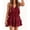 Burgundy, variant on High Waist Tank Rompers V Neck Beach Womens Flowy Ruffle Layered Shorts Jumpsuit