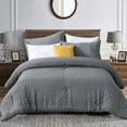 thumbnail image 2 of RUIKASI Seersucker King Comforter Set (102x90 inches), 3 Pieces- 100% Soft Washed Microfiber Lightweight Bedding with 2 Pillowcases,All Season Down Alternative,Grey, 2 of 7