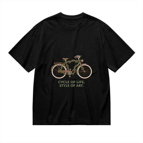 Cycle Of Life Style Of Art, Bicycle Print 1, T Shirt for Men, Vintage Graphic Tees Men, 23806959,S