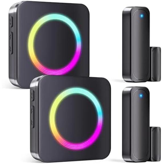 Door Sensor,  Wireless Door Sensor Chime When Door Opens, Door Entry Alarm Chime for Business/Home/Kids, Door Alarm Door Ringer Alert (2 Chimes 2 Sensors)