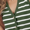 thumbnail image 6 of Women Tank Tops Striped Sleeveless Button Up Cardigan Sweater Vests Knitted Fabric Casual Work Daily Wear, 6 of 6