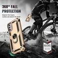 thumbnail image 4 of SaniMore Tri-layer Case for Motorola Moto G Stylus 5G(2022) 6.8", 360°Rotating Holder/Kickstand Rugged PC Back TPU Bumper Magnetic Car Mount Shockproof Anti-fall Heavy Duty Protective Case, Gold, 4 of 8