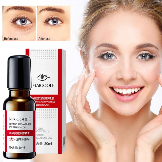 XWSHYW Aceite Esencial Aceite para Ojos con Cafeína para Bolsas de Ojos y Ojeras Que Desvanecen Las Líneas Finas, Patas de Gallo, Líneas de Ojos, Cuidado Reafirmante y Lifting de Ojos, 30Ml