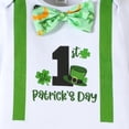 thumbnail image 6 of WIBACKER My First St Patricks Day Baby Boy Outfit Infant Stripe Romper Clover Pants Set Newborn Gentleman Outfits, 6 of 9