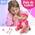 thumbnail image 4 of Juguete Muñeca Bebé Rm Regalomex con Accesorios biberón chupón Cubiertos rosa grande, 4 of 5