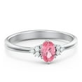 thumbnail image 1 of Birthstone Oval Ring with Shoulder Accents - Pink Tourmaline (October), 1 of 5