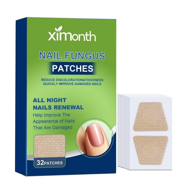 Parches de hongos de uñas XIMONTH 32 parches para hongos en las uñas de los pies dañadas, nutritivos, hidratantes, reparadores de uñas de los pies