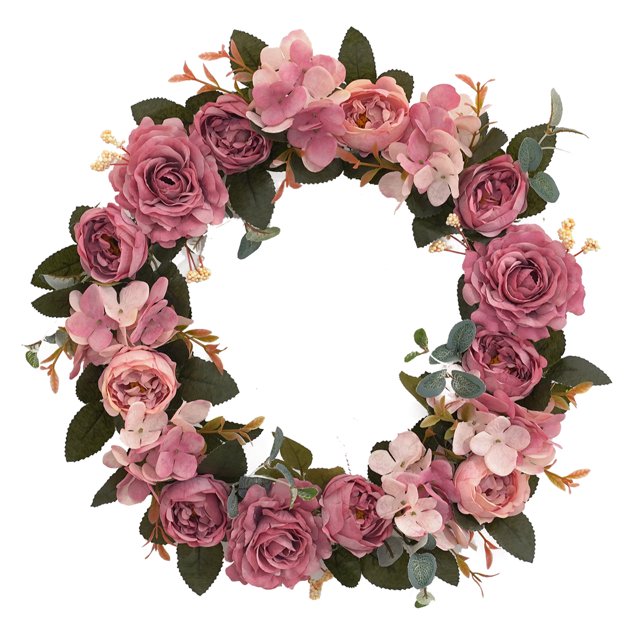 Embalaje en bolsa OPP Guirnalda de simulación de peonía de hortensia adornos colgantes de flores falsas guirnalda redonda decoración de dintel de puerta decoración de ANGGREK Otros