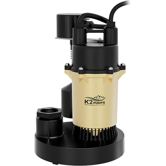 K2 Pumps Sump Pump 1/2 Hp Cast Aluminum With Direct-In Vertical Switch
