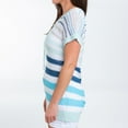 thumbnail image 4 of Elsie & Zoey Shira L/XL Ocean Short Sleeve V-Neck Striped Knit Top for Women, 4 of 7