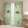 thumbnail image 2 of Erosebridal Tropical Flower Curtains Pack of 2 (42x84 Each), Jungle Animal Bear Deer Curtains Blackout, Green, 2 of 6