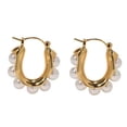 thumbnail image 2 of 3x 1 Par de Aretes Joyería de Moda Lujo Ligero Premium Elegante Diseño de Tendencia Pendientes Vintage en Forma de U para Club Regalo de Graduación Us 3 piezas, 2 of 8