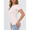 thumbnail image 5 of ANRABESS Womens Short Sleeve Tops Crewneck Ribbed Knit Slim Fit Basic Tee Casual Summer Fitted T Shirt, 5 of 9