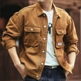 thumbnail image 2 of YSUEJPF Denim Jacket for Men Button Down Long Sleeve Jean Jacket Collared Retro Loose Fit Western Cowboy Coat Trucker Jackets, 2 of 5