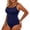 C519/Dark Blue, variant on Womens One Piece Swimsuit Ribbed Casual Pleated Swimsuit Plus Size Bathing Tankini Swimwear For Beach Pool Swim Suits 2026