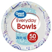 Great Value Everyday Bowls, Fiesta Print, 50 Count