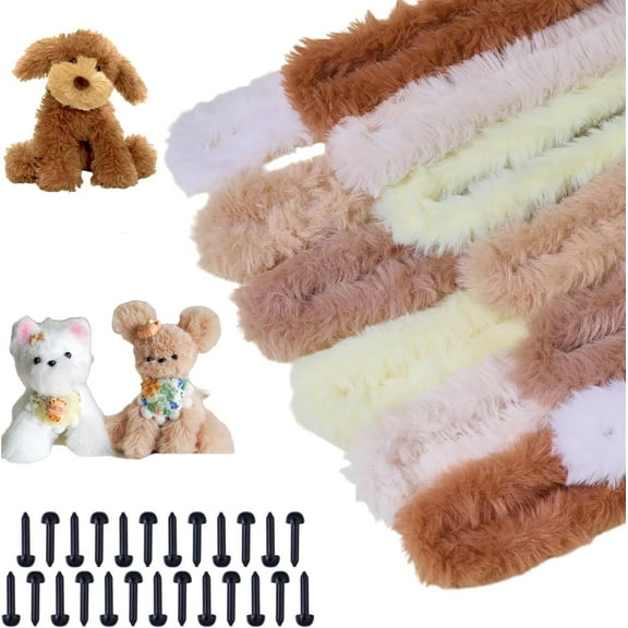 12 Pcs Fluffy Chenille Pipes Cleaners Stems 40inch Jumbo Fur Chenille Pipes Cleaner Brush with Eye DIY Projects and Craft Supplies for Plush Making Art Craft DIY Projects