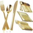 thumbnail image 1 of KFBGKKF Cubiertos Reutilizables, Vajilla Elegante Reutilizable de150PCS, 50 Tenedores, 50 Cuchillos y 50 Cucharas Elegantes, para Cumplea&ntilde;os, Banquetes, Reuniones, Fiesta, Bodas, para 50 In, 1 of 7