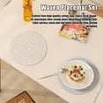 thumbnail image 7 of Round Woven Placemats Set of 4, Natural Cotton Rope Place Mats 7.1inches Boho Tablemats, Non-Slip Heat Resistant Hand Woven Chargers Plate for Dining Table, 7 of 7