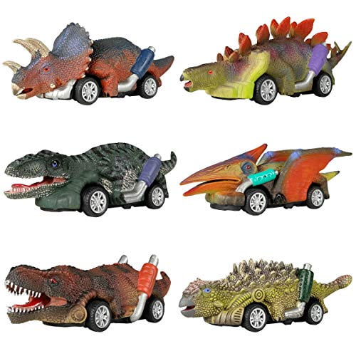 Dinosaurs Figures Pull Back Cars Jurassic Park Toys Kids Children Boys Gift