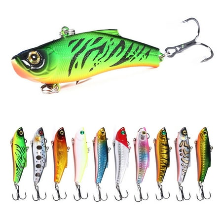HENGJIA 10 Pack Fishing Lures for Bass Deep Diving Lipless Crankbaits for Bass Hard Baits Sinking Fishing Jigs for Bass Trout Walleye Freshwater and Saltwater Fishing Lure