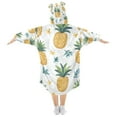 thumbnail image 2 of FORMRS Wearable Blanket Hoodie with Sleeves for Kids Cozy Flannel Sweatshirt, Pineapple, 2 of 7