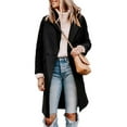 thumbnail image 2 of Abrigo de Invierno para Mujer, Estilo Casual, con Solapa de Muesca y Botonadura Sencilla Negro M, 2 of 10