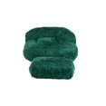 thumbnail image 5 of 41.34" Bean Bag Chair, Modern Floor Sofa with Plush Upholstered, Ottoman, High Backrest, Accent Lounge Sofa Chair for Reading, Relaxing, Breaking, Emerald, 5 of 9