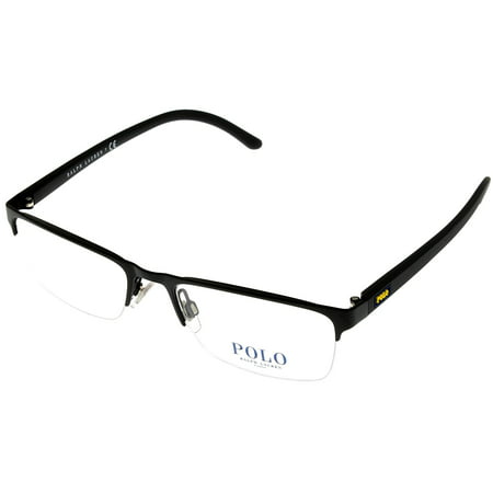 Polo Ralph Lauren Prescription Eyewear Frames  Men Semi Rimless Black PH1161 9038 Size: Lens/ Bridge/ Temple:  53_18_145_32.1