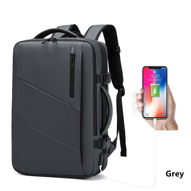 OUSITAID 39L Expandable Travel Backpacks Business Laptop Backpack Water Resistant Anti-Theft Laptop Rucksack with USB Charging 18 inch Laptop Backpack for Men and Women