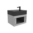 thumbnail image 3 of Nile 24" Gray Wood Floating Vanity with Black Top and Black Trim, 3 of 10