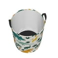 thumbnail image 5 of Uemuo Dinosaurs and Tropical Leaves Pattern Circular Laundry Hamper Basket with handles,Collapsible laundry basket,Large capacity laundry hamper,Laundry Organizer-Small, 5 of 8
